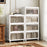 44 Gal 4-Pack Stackable Plastic Storage Bins with Lid for Bedroom Living Room-White