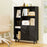 4 Inch Floor Bookshelf with 5 Open Compartments and Storage Cabinet-Black