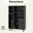 4 Inch Floor Bookshelf with 5 Open Compartments and Storage Cabinet-Black