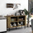 47 Inch Sideboard Buffet Cabinet with Adjustable Shelves for Kitchen Dining Room Living Room Entryway-Oak