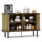 47 Inch Sideboard Buffet Cabinet with Adjustable Shelves for Kitchen Dining Room Living Room Entryway-Oak