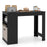48 Inch Bar Table with Storage Cabinet and Wine Rack-Black