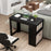48 Inch Bar Table with Storage Cabinet and Wine Rack-Black