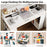 Computer Desk with Dual 3-Tier Bookshelf and Monitor Shelf-White