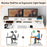 Computer Desk with Dual 3-Tier Bookshelf and Monitor Shelf-White