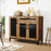 48 Inch Sideboard Buffet Cabinet with Drawer and Metal Legs-Natural