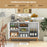 48 Inch Sideboard Buffet Cabinet Floor Storage Cabinet with 2 Bamboo Woven Doors-White