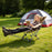 Reclining Camping Chair with Footrest 4-Position Adjustable Outdoor Folding Chair Heavy Duty Portable Camping Lounge Chair with Headrest Cup Holder &
