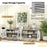 4-Door TV Stand for TVs up to 75 Inch Media Console Table with Adjustable Shelves-Oak
