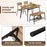 4 Piece Dining Table Set for 4 Metal Frame with Bench and 2 Chairs-Brown