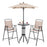 4 Pieces Outdoor Bar Set with Umbrella-Beige