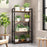 4-Tier Bookshelf with Heavy Duty Metal Frame Industrial Display Shelf-Rustic Brown