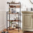 4-Tier Kitchen Bakers Rack with Power Outlet and 8 Hooks-Rustic Brown