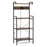 4-Tier Kitchen Bakers Rack with Power Outlet and 8 Hooks-Rustic Brown