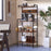4-Tier Kitchen Bakers Rack with Power Outlet and 8 Hooks-Rustic Brown