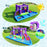 Inflatable Water Slide Park with Splash Pool and 750W Blower