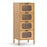 4-Drawer Dresser Bamboo Storage Cabinet with Fluted Tempered Glass Drawers-Natural