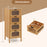 4-Drawer Dresser Bamboo Storage Cabinet with Fluted Tempered Glass Drawers-Natural