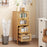 4-Drawer Dresser Bamboo Storage Cabinet with Fluted Tempered Glass Drawers-Natural