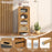 4-Drawer Dresser Bamboo Storage Cabinet with Fluted Tempered Glass Drawers-Natural