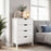 4-Drawer Dresser Wooden Nightstand with Anti-Tipping Kits-White