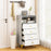 4 Drawer Modern Storage Cabinet with Flip Up Fluted Glass Door-Gray and White