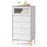 4 Drawer Modern Storage Cabinet with Flip Up Fluted Glass Door-Gray and White