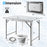 4 Feet Folding Ice Bin Table with Skirt for Camping Picnic Wedding with Ice Bucket-White