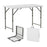 4 Feet Portable Camping Table with HDPE Tabletop and Metal Legs-White