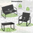 4 PCS Patio Furniture Set Outdoor Rocker Chair Conversation Set-Black