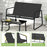 4 PCS Patio Furniture Set Outdoor Rocker Chair Conversation Set-Black
