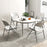 4 Pack Folding Stackable Chairs with Metal Frame and Carrying Handle-White