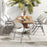 4 Pack Folding Stackable Chairs with Metal Frame and Carrying Handle-White