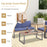 4 Piece Patio Acacia Wood Conversation Set with Soft Seat-Navy