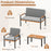 4 Piece Patio Furniture Set with Coffee Table and Loveseat with Removable Cushions-Gray