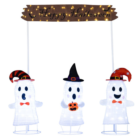 4 Pieces Halloween Decoration Pop up Ghosts with Gate and LED Lights