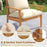 4 Pieces Outdoor Acacia Wood Conversation Set with Soft Cushions and Coffee Table-White