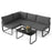 4 Pieces Patio Furniture Set with Cushions and Coffee Table-Gray