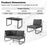 4 Pieces Patio Furniture Set with Cushions and Coffee Table-Gray