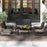 4 Pieces Patio Furniture Set Fabric Lawn Chairs and Loveseat with Glass Coffee Table