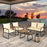 4 Pieces Patio Furniture Set with Tempered Glass Coffee Table