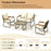 4 Pieces Patio Furniture Set with Tempered Glass Coffee Table