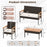 4 Pieces Wicker Furniture Set with Acacia Wood Tabletop and Armrests for Porch-White