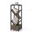 4 Tier Floor Tree Bookshelf with Drawer and Metal Frame-Gray