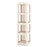 4-Tier Foldable Rotating Bookshelf with Swivel Base and Translucent Panels-White