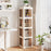 4-Tier Foldable Rotating Bookshelf with Swivel Base and Translucent Panels-White