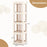 4-Tier Foldable Rotating Bookshelf with Swivel Base and Translucent Panels-White