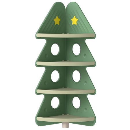 4-Tier Kids Corner Bookshelf Baby Display Shelf for Kids Room-Green
