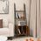 4-Tier Ladder Shelf with Cabinet and Metal Frame-Rustic Brown