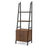 4-Tier Ladder Shelf with Cabinet and Metal Frame-Rustic Brown